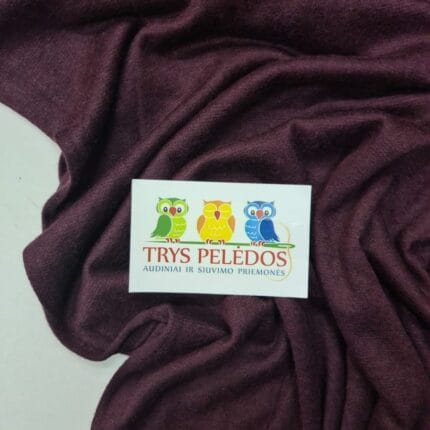 Megztas trikotažas su akrilanu Bordo — trikotažas | Trys Pelėdos