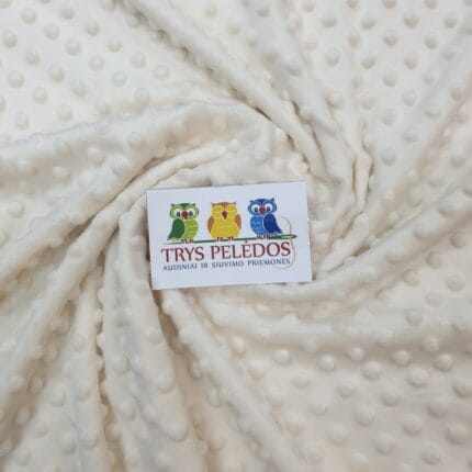Minky Pieno baltumo — minky audinys | Trys Pelėdos
