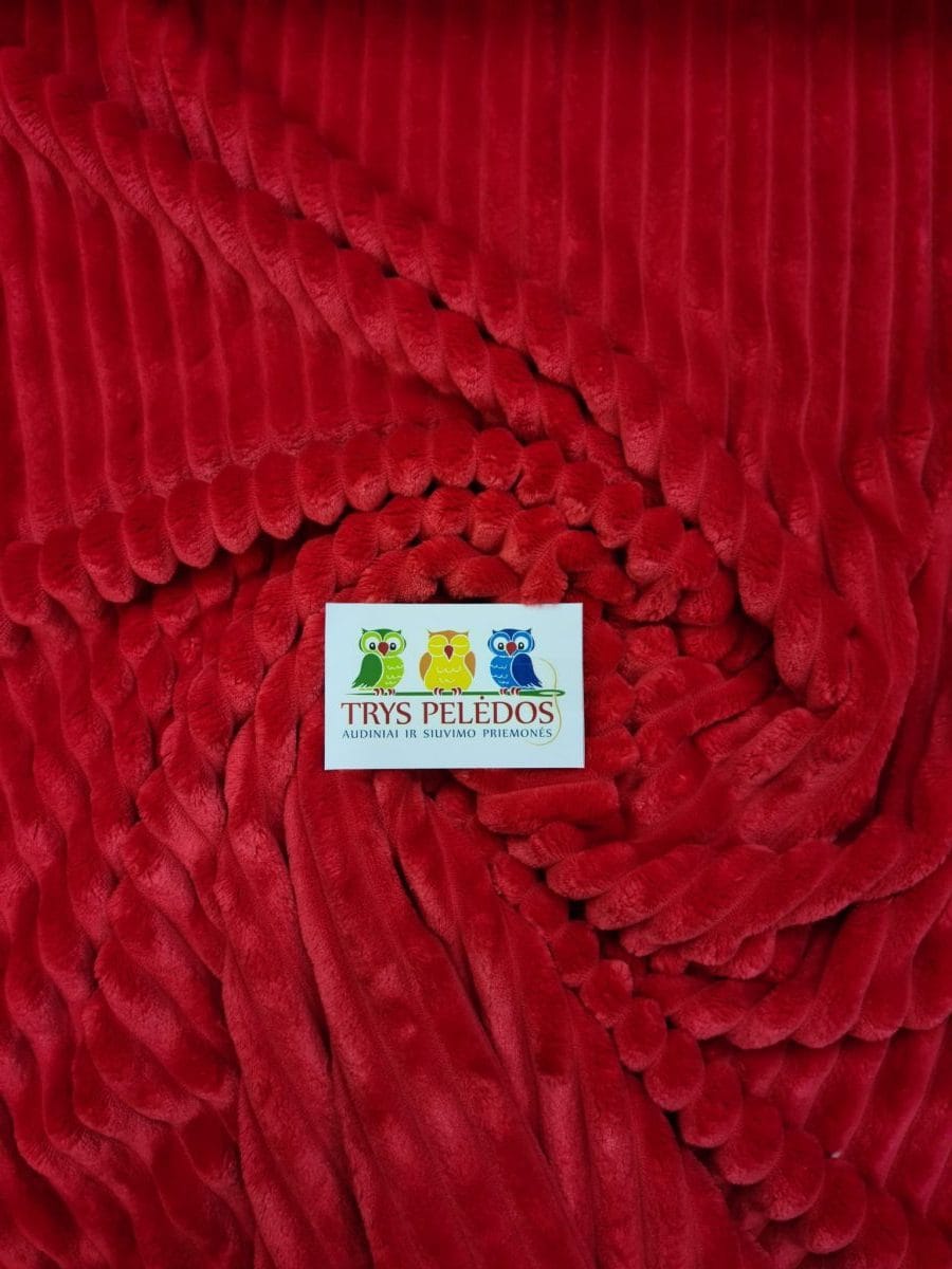 minky-raudonas-linijom.jpg Minky linijom Raudonas — minky audinys | Trys Pelėdos