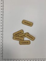 Odinė etiketė Handmade, garstyčių geltona — Etiketės ir jų tvirtinimo priemonės | Trys Pelėdos