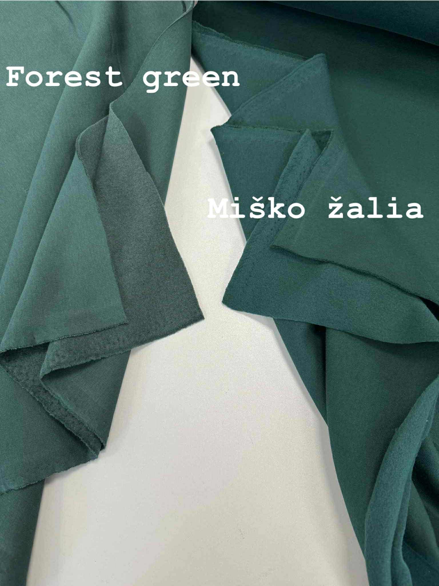 Pašiltintas, storas trikotažas Forest green (2 nuotr.) — trikotažas | Trys Pelėdos