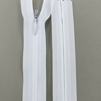 Paslėptas užtrauktukas "Baltas", 22 cm — siuvimo užtrauktukai | Trys Pelėdos