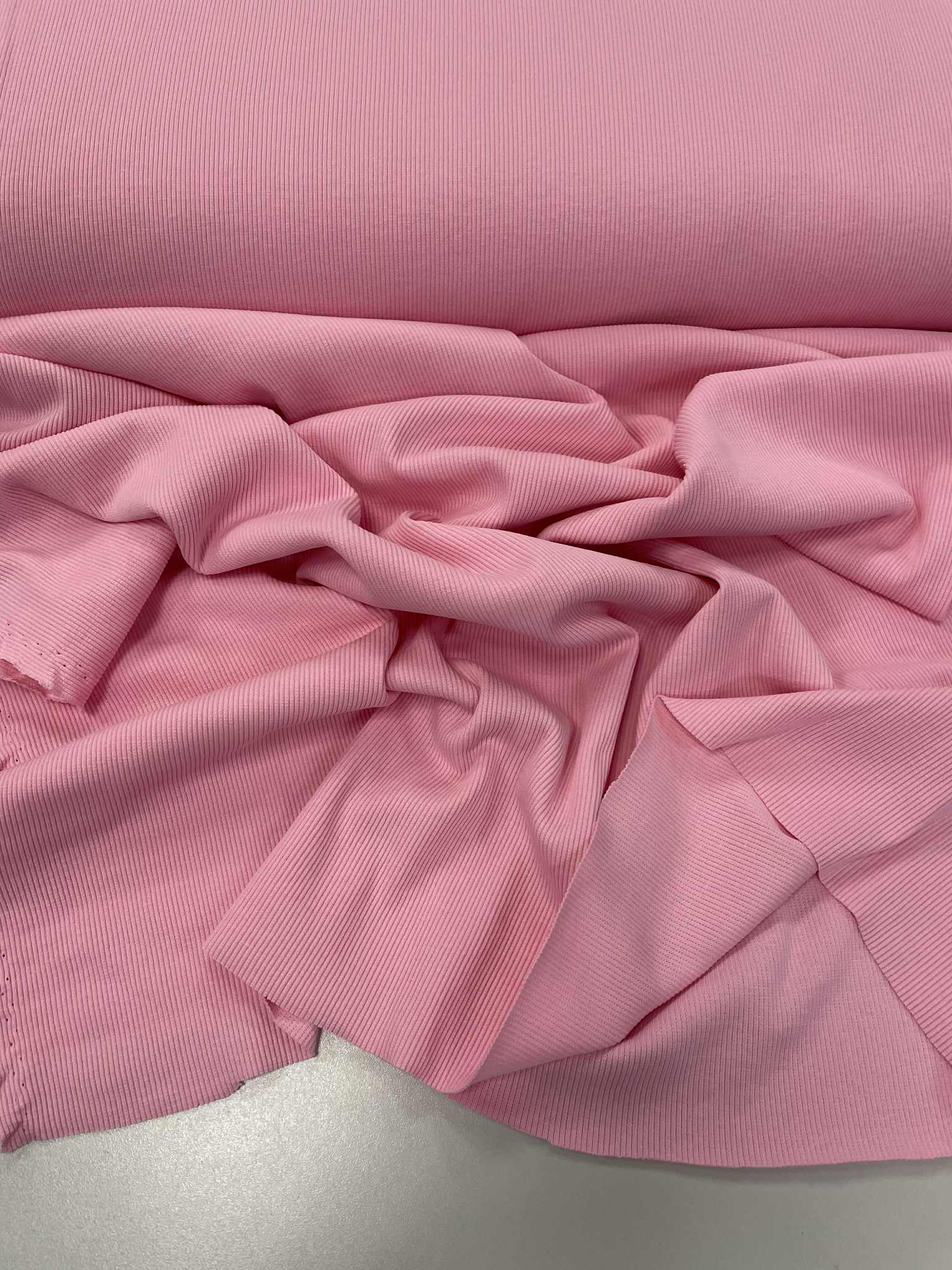 Plonesnis rib trikotažas Baby pink Plonesnis rib trikotažas Baby pink