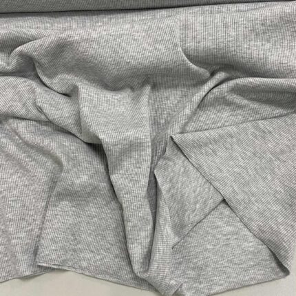Plonesnis rib trikotažas Light grey melange — trikotažas | Trys Pelėdos