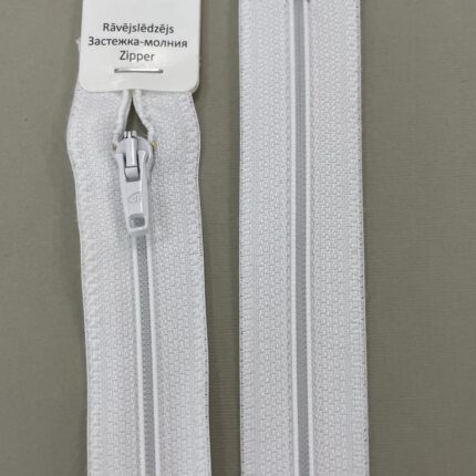 Spiralinis užtrauktukas "Baltas", 70 cm — siuvimo užtrauktukai | Trys Pelėdos