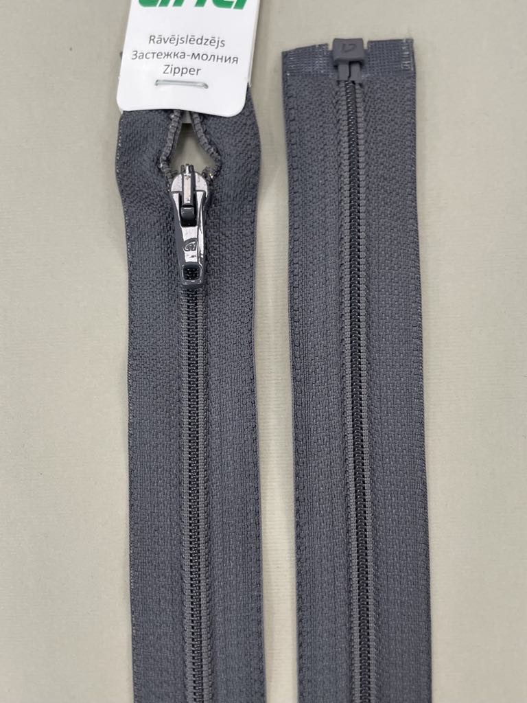 Spiralinis užtrauktukas "Pilkas", 70 cm — siuvimo užtrauktukai | Trys Pelėdos
