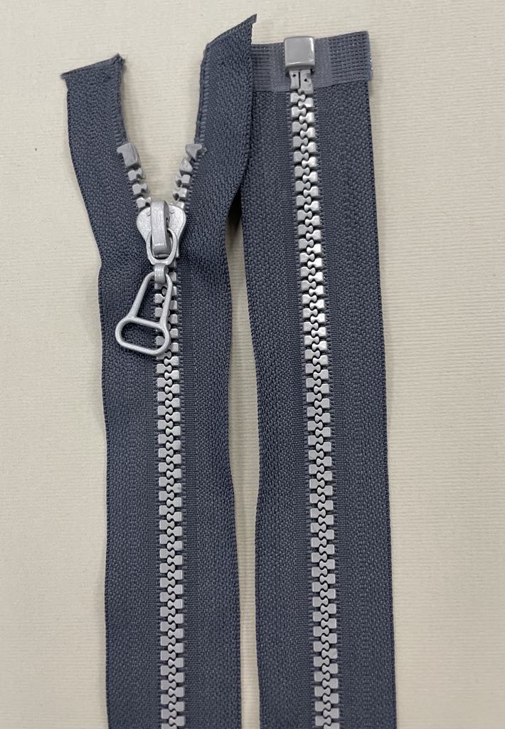 Spiralinis užtrauktukas "Pilkas", 70 cm — siuvimo užtrauktukai | Trys Pelėdos