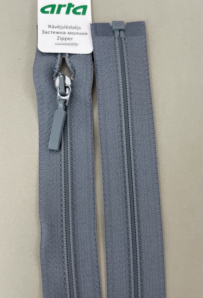 Spiralinis užtrauktukas "Pilkas", 75 cm — siuvimo užtrauktukai | Trys Pelėdos