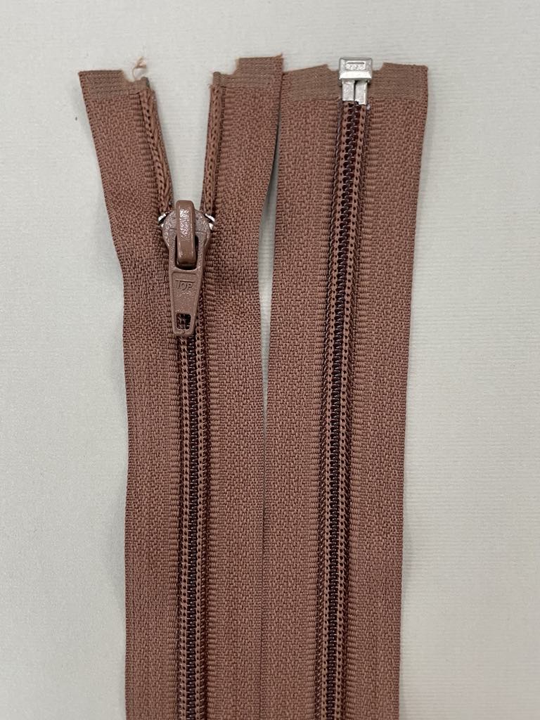 Spiralinis užtrauktukas "Rudas", 65 cm — siuvimo užtrauktukai | Trys Pelėdos