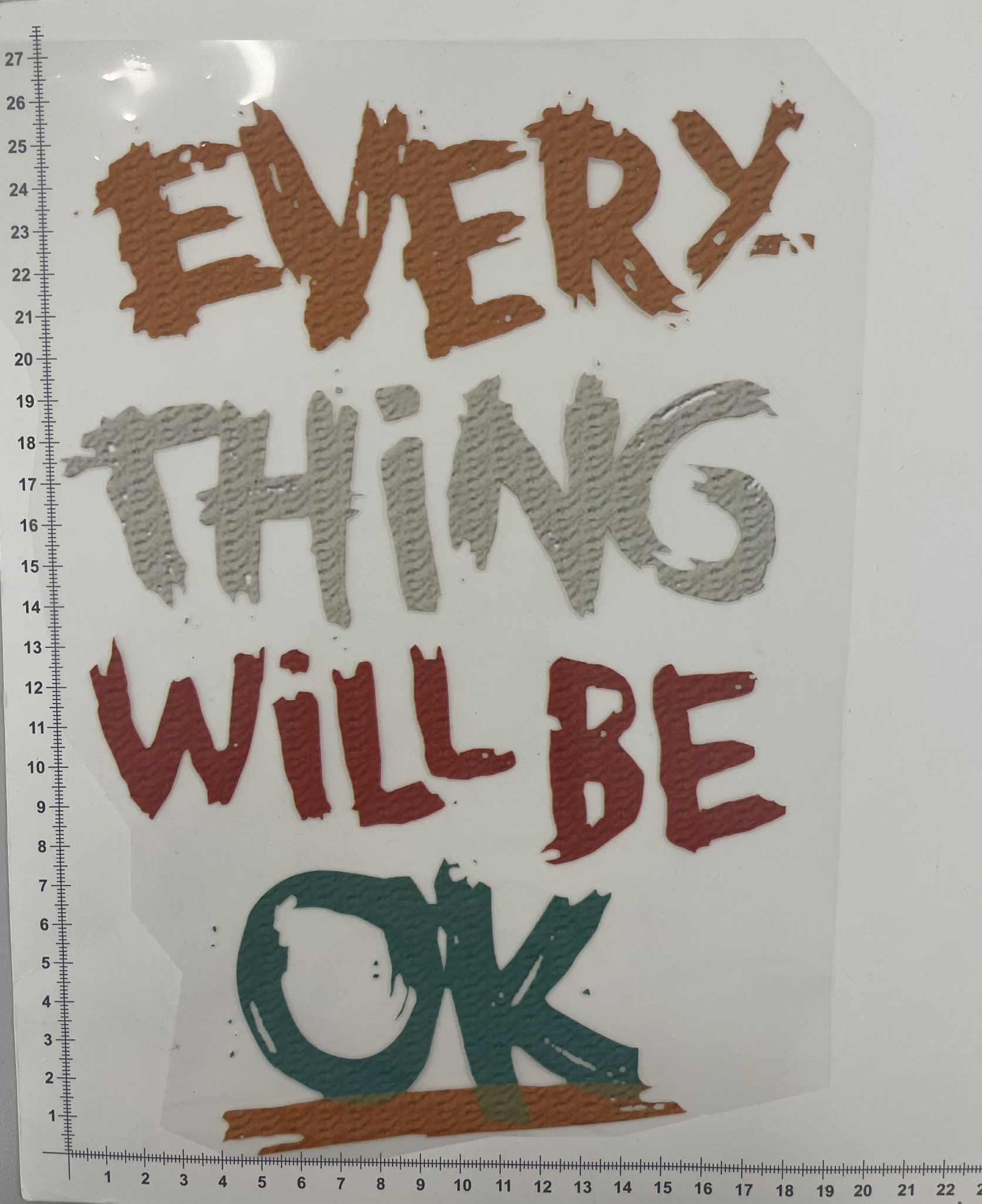 Termoaplikacija Every things will be OK, didelė Termoaplikacija Every things will be OK, didelė — siuvimo aplikacijos | Trys Pelėdos