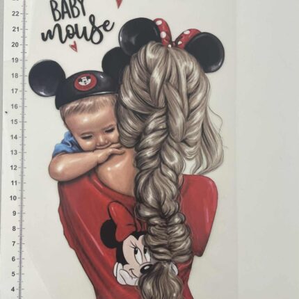 Termoaplikacija Mama mouse Baby mouse, didelė — siuvimo aplikacijos | Trys Pelėdos