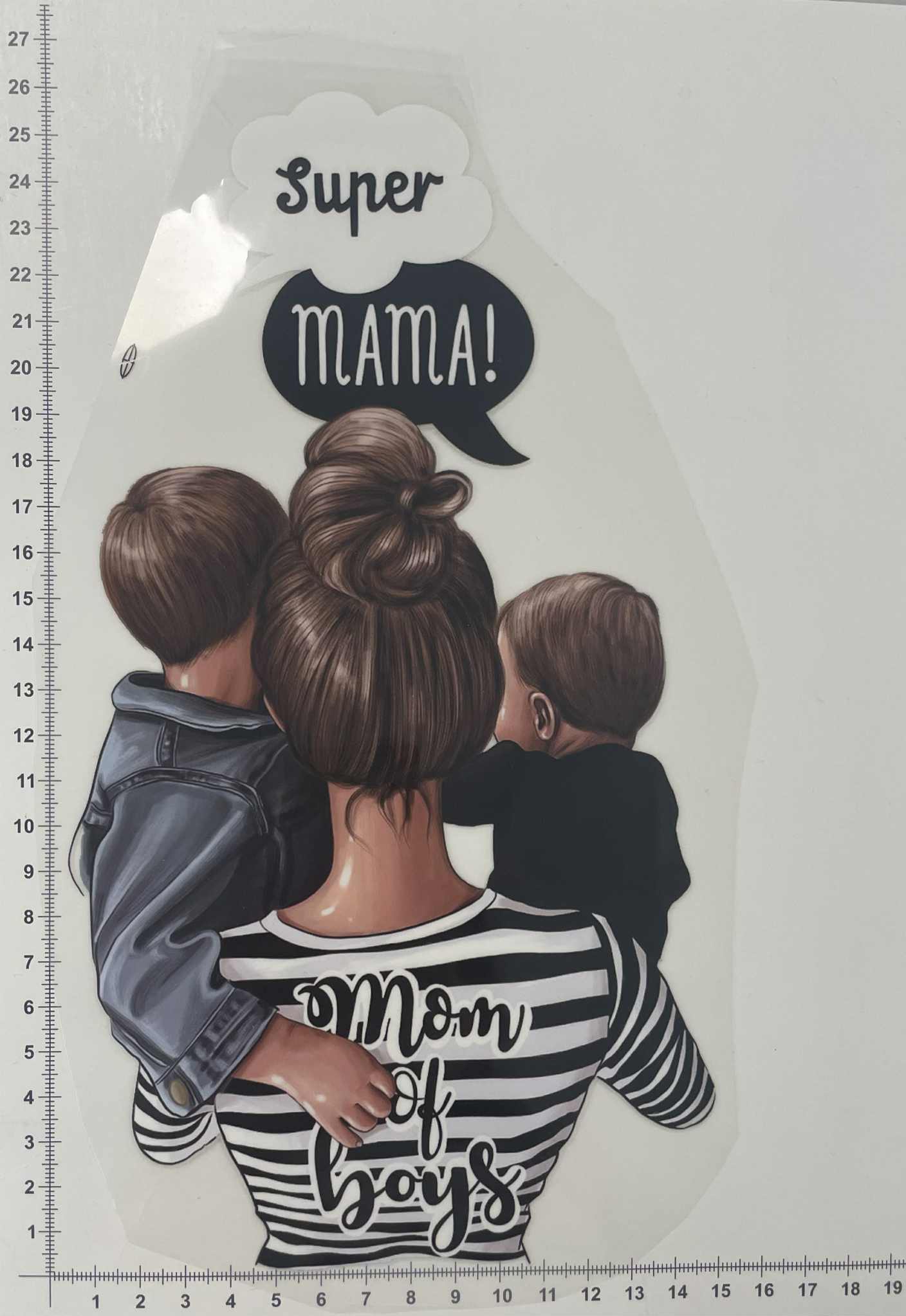 Termoaplikacija Mom of boys, didelė Termoaplikacija Mom of boys, didelė — siuvimo aplikacijos | Trys Pelėdos