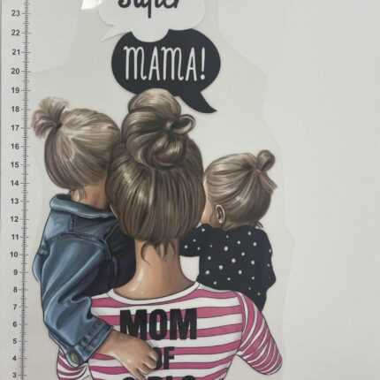 Termoaplikacija Mom of girls, didelė — siuvimo aplikacijos | Trys Pelėdos