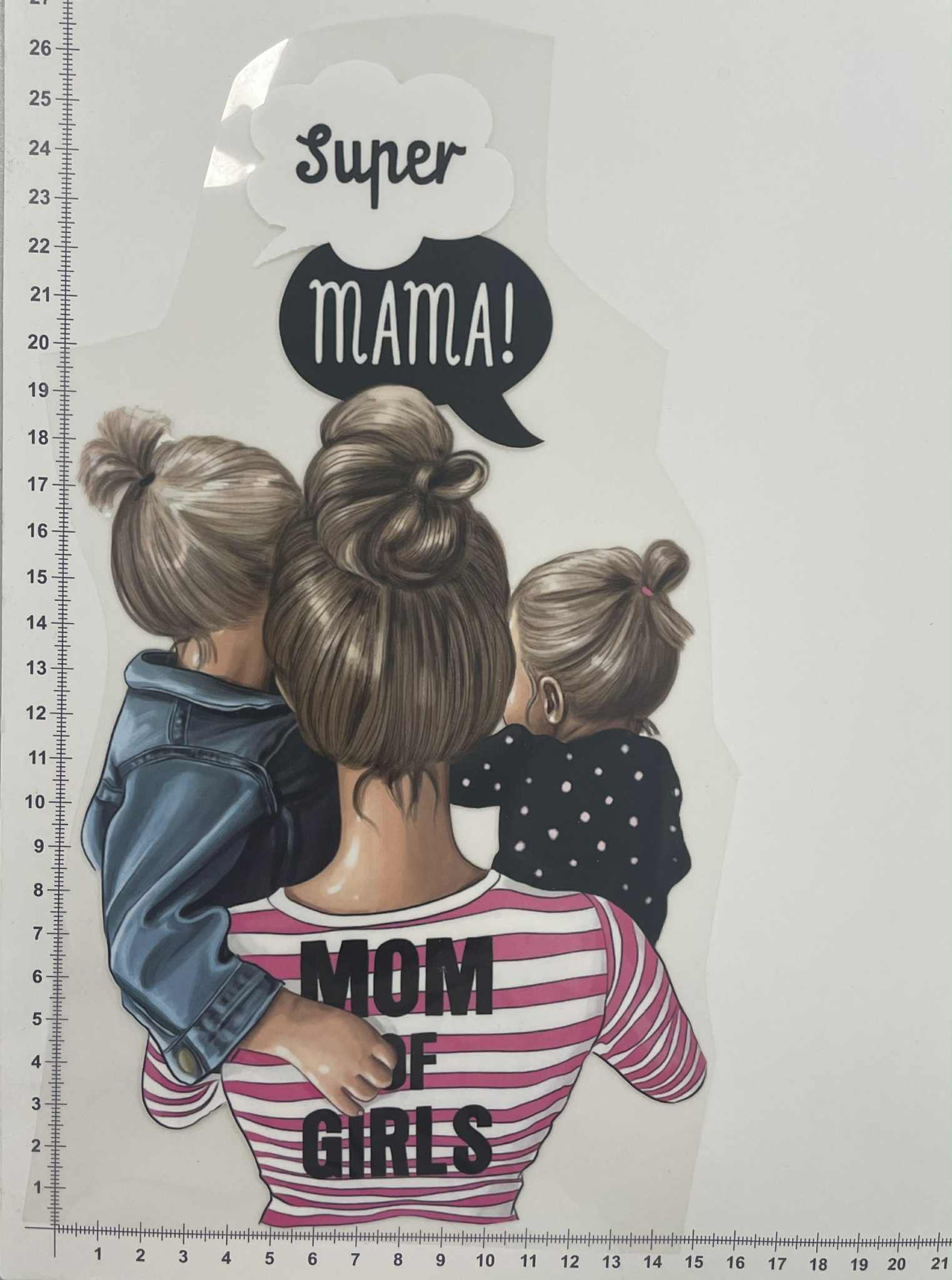 Termoaplikacija Mom of girls, didelė Termoaplikacija Mom of girls, didelė — siuvimo aplikacijos | Trys Pelėdos