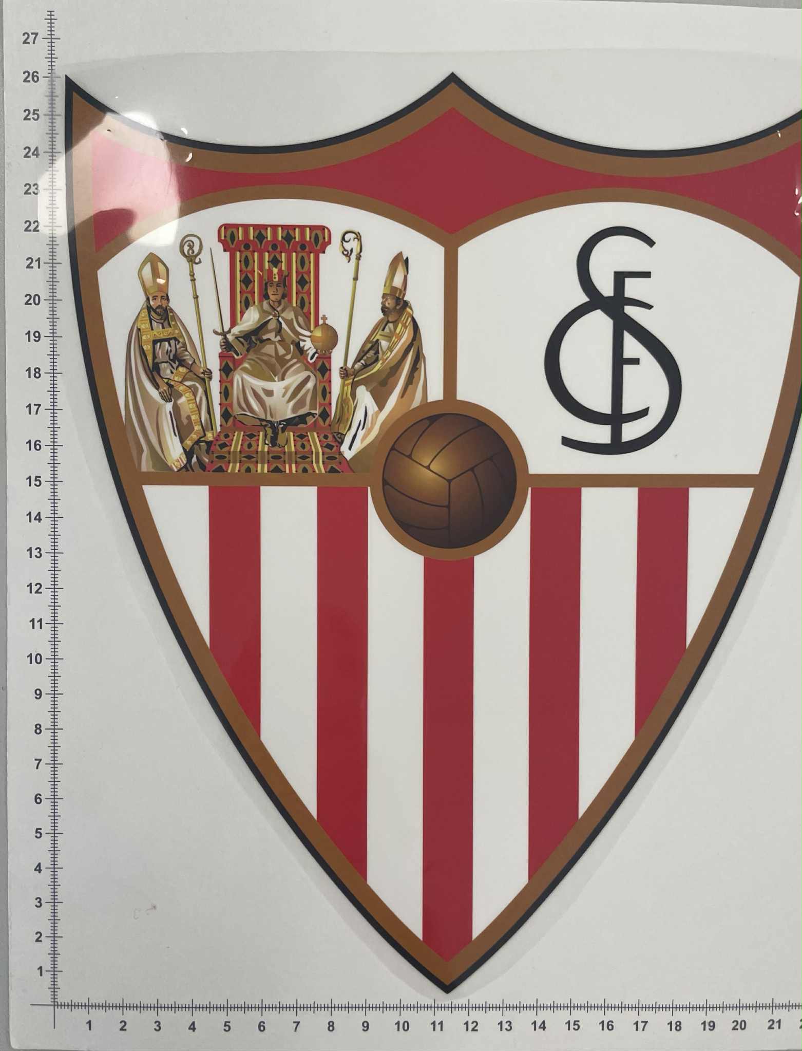 Termoaplikacija Sevilla futbolo komandos logotipas, didelė — siuvimo aplikacijos | Trys Pelėdos