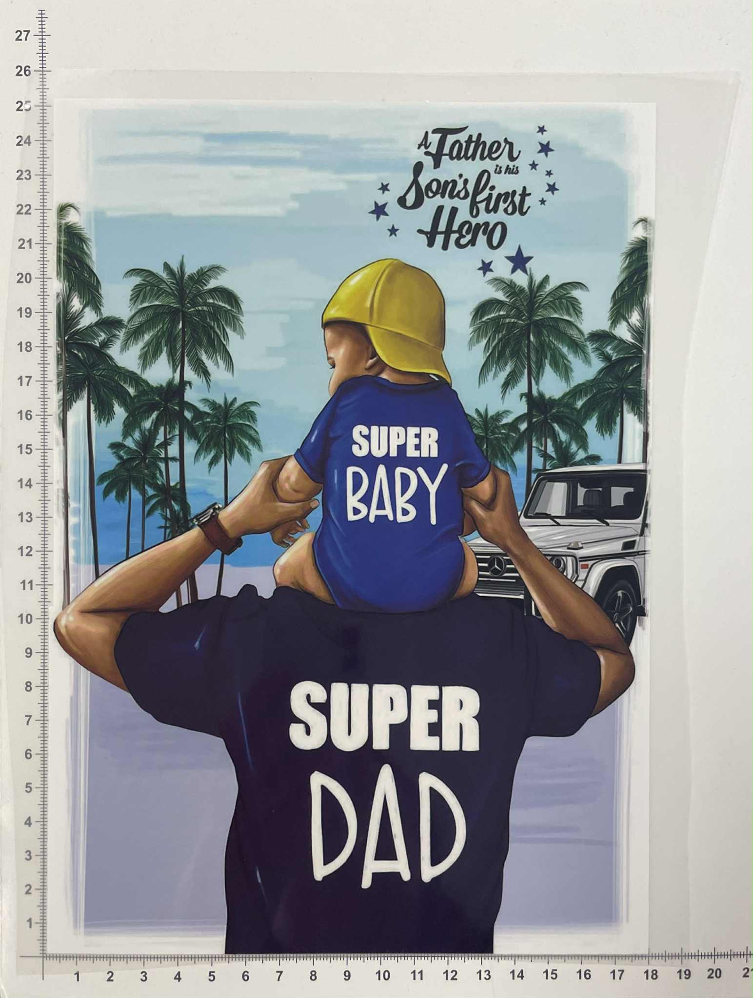Termoaplikacija Super dad, didelė Termoaplikacija Super dad, didelė — siuvimo aplikacijos | Trys Pelėdos