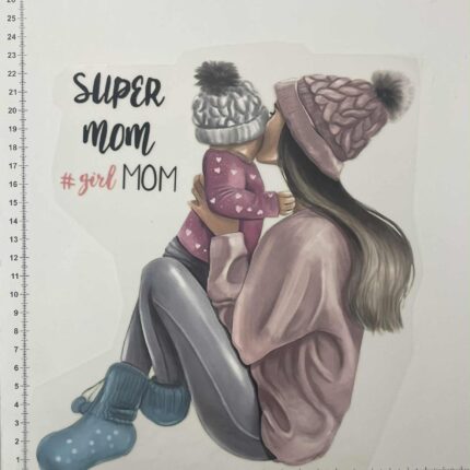 Termoaplikacija Super girl mam, didelė — siuvimo aplikacijos | Trys Pelėdos