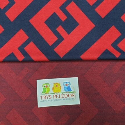 Žakardas Raudonos didelės F raidės — Be kategorijos | Trys Pelėdos