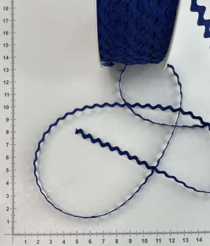 Dekoratyvinė ZIG ZAG juostelė, 3 mm mėlyna