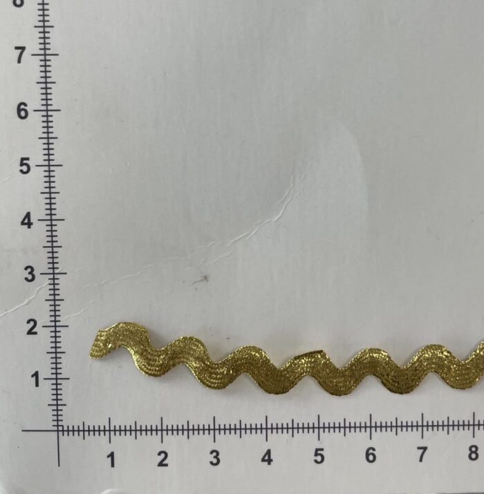 Dekoratyvinė ZIG ZAG juostelė, 3 mm auksinė blizgi