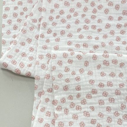 Medvilninis double gauze muslinas Gėlytės - LIKUTIS 2,2m.