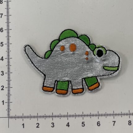 Prisiuvama Termoaplikacija Dinozauras Sidabrinis