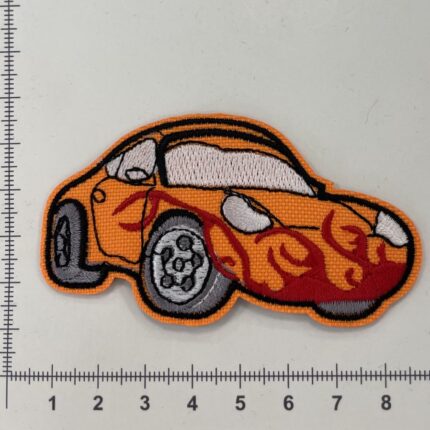 Prisiuvama Termoaplikacija Automobiliukas oranžinis