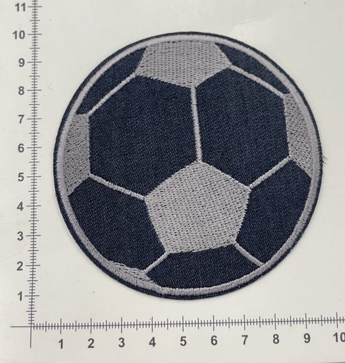 Prisiuvama Termoaplikacija Futbolo kamuolys Džinsinis
