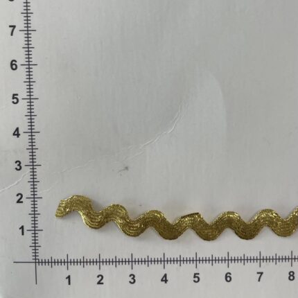 Dekoratyvinė ZIG ZAG juostelė, 3 mm auksinė blizgi (2 nuotr.) — siuvimo juostelė | Trys Pelėdos