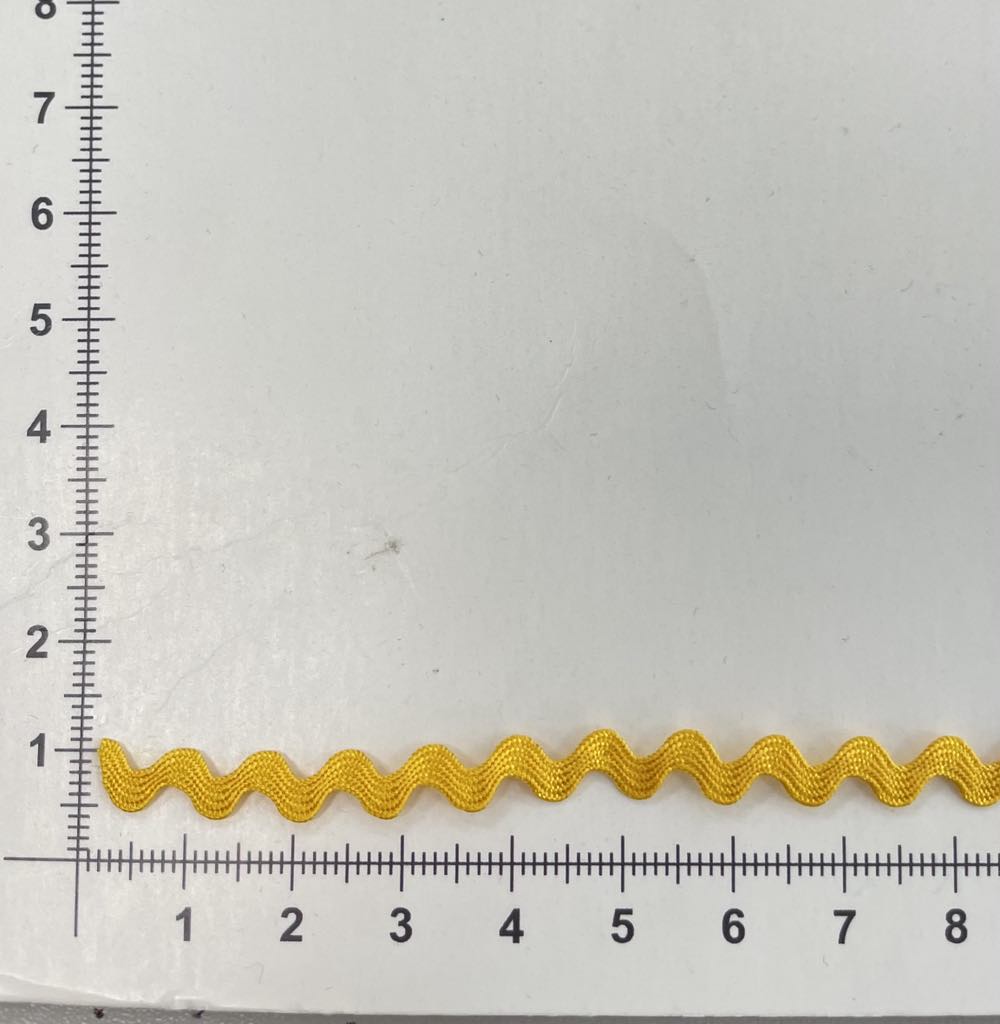Dekoratyvinė ZIG ZAG juostelė, 3 mm geltona (2 nuotr.) — siuvimo juostelė | Trys Pelėdos