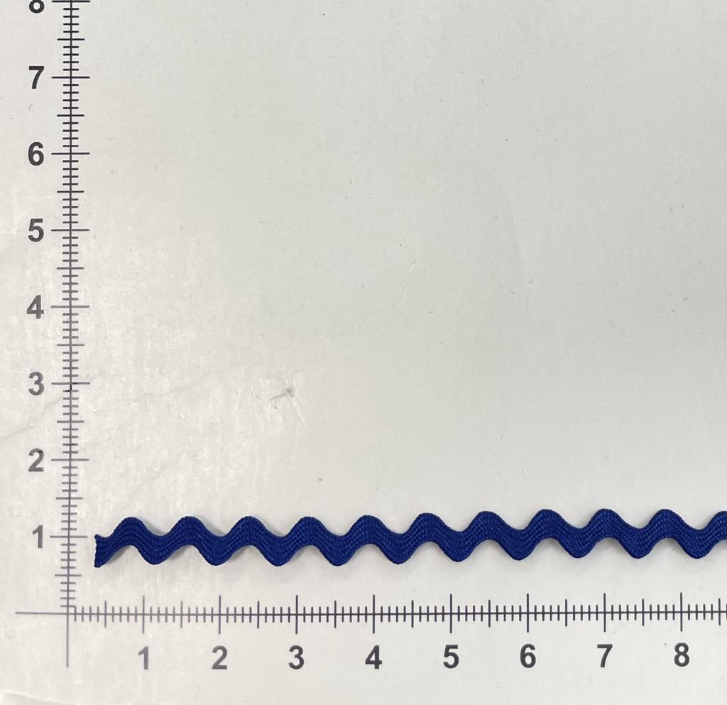 Dekoratyvinė ZIG ZAG juostelė, 3 mm mėlyna (2 nuotr.) — siuvimo juostelė | Trys Pelėdos