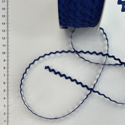 Dekoratyvinė ZIG ZAG juostelė, 3 mm mėlyna — siuvimo juostelė | Trys Pelėdos