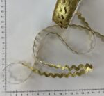 Dekoratyvinė ZIG ZAG juostelė, 3 mm auksinė blizgi
