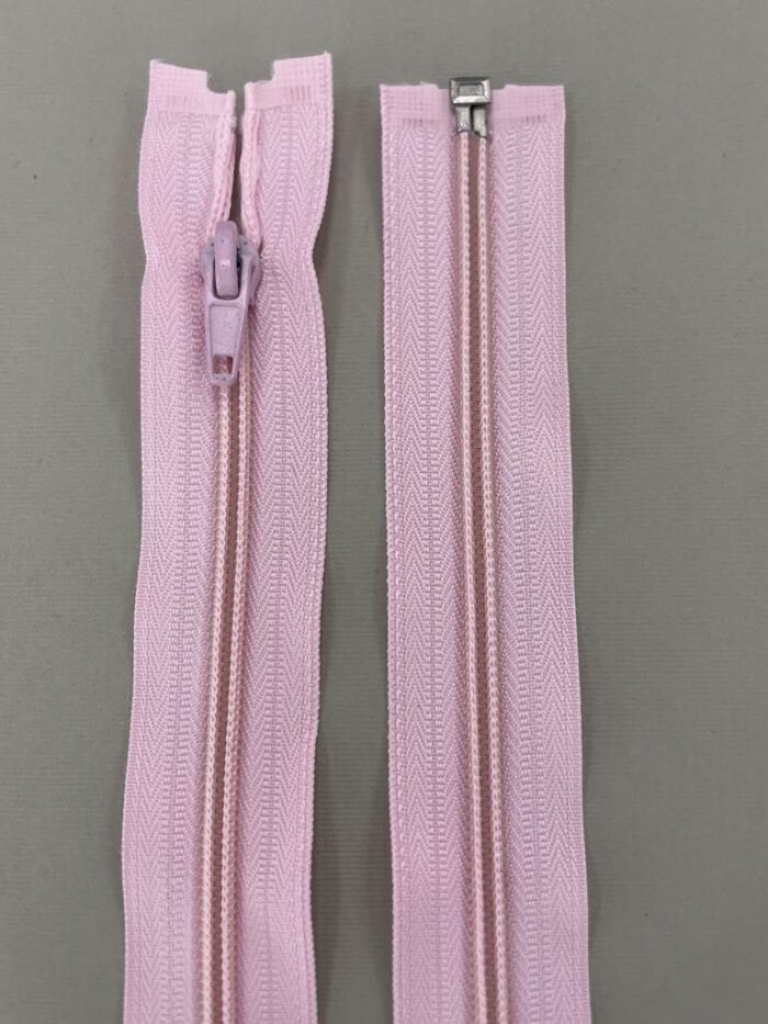 Spiralinis išsegamas užtrauktukas "Šviesiai rožinis", 45 cm