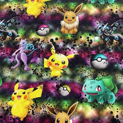 Jersio trikotažas su skaitmenine spauda Pokemonai