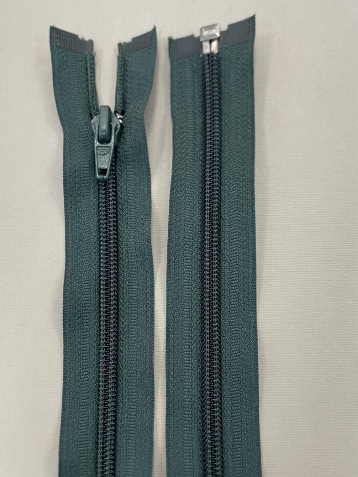 Spiralinis išsegamas užtrauktukas "Tamsiai žalias", 35 cm