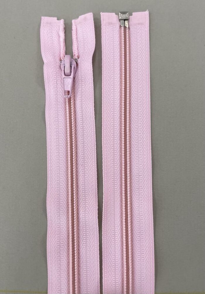 Spiralinis išsegamas užtrauktukas "Šviesiai rožinis", 35 cm