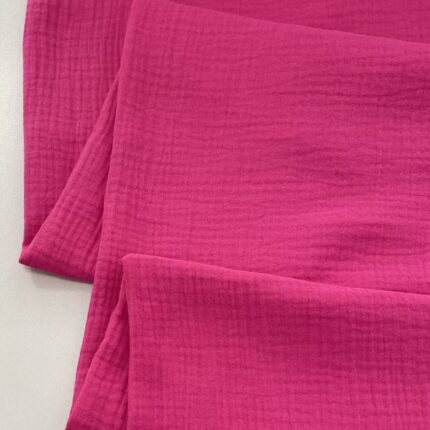 Medvilninis double gauze muslinas Ryški rožinė
