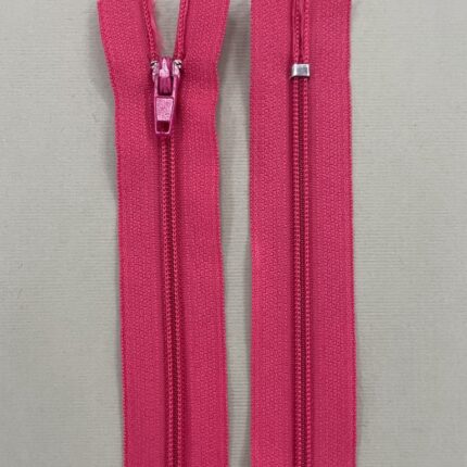 Spiralinis fiksuojamas užtrauktukas "Tamsiai rožinis", 14 cm