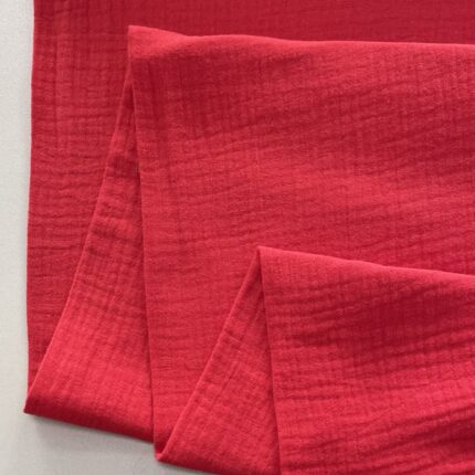Medvilninis double gauze muslinas Raudona 01