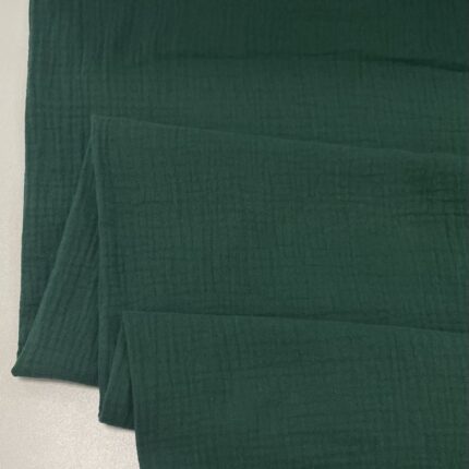 Medvilninis double gauze muslinas Tamsiai žalia