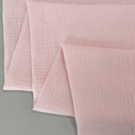 Medvilninis double gauze muslinas Šviesiai Rožinis