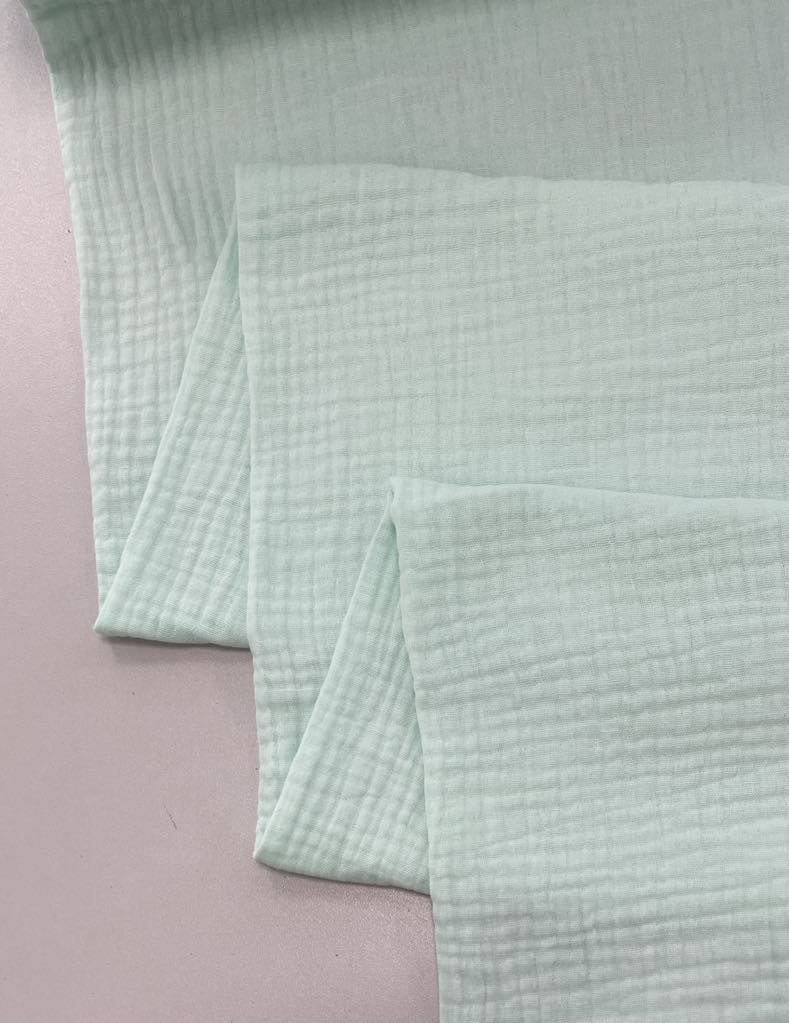 Medvilninis double gauze muslinas Mėtinė Medvilninis double gauze muslinas Mėtinė
