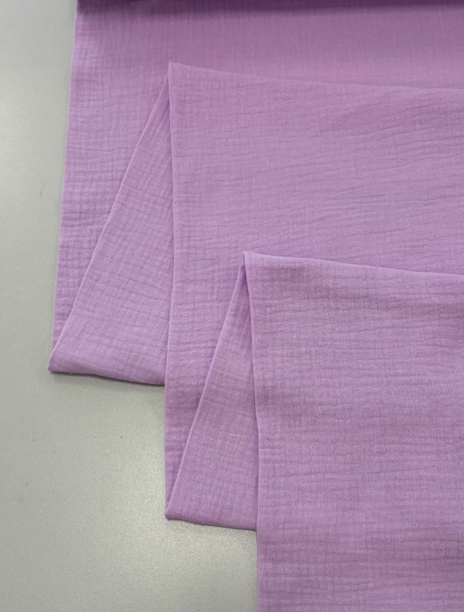 Medvilninis double gauze muslinas Šviesi alyvinė Medvilninis double gauze muslinas Šviesi alyvinė