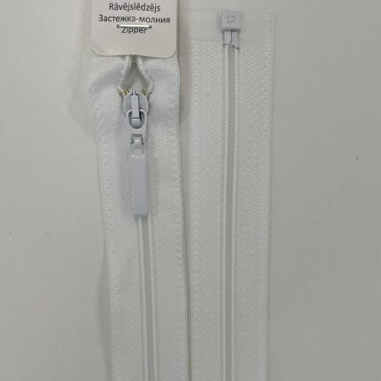 Spiralinis išsegamas užtrauktukas Balta, 50 cm — siuvimo užtrauktukai | Trys Pelėdos