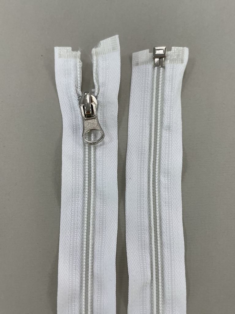 Spiralinis išsegamas užtrauktukas "Baltas", 60 cm Spiralinis išsegamas užtrauktukas "Baltas", 60 cm — siuvimo užtrauktukai | Trys Pelėdos
