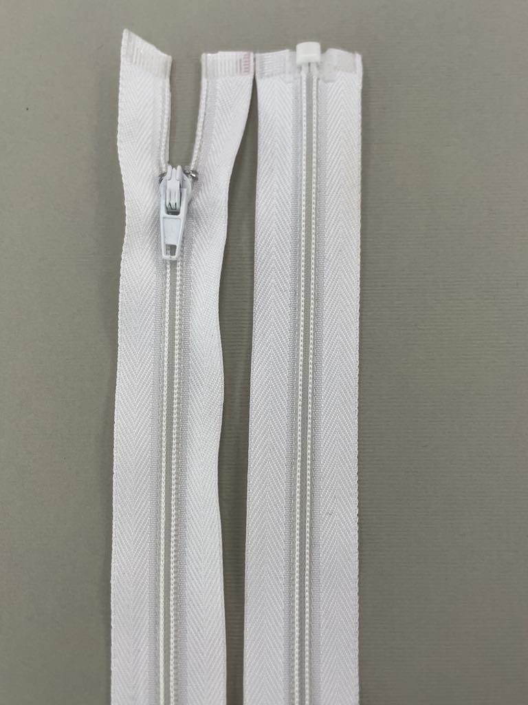 Spiralinis užtrauktukas "Baltas", 40 cm — siuvimo užtrauktukai | Trys Pelėdos