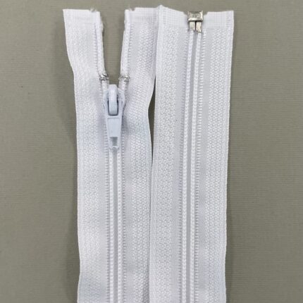 Spiralinis užtrauktukas "Baltas", 55 cm — siuvimo užtrauktukai | Trys Pelėdos