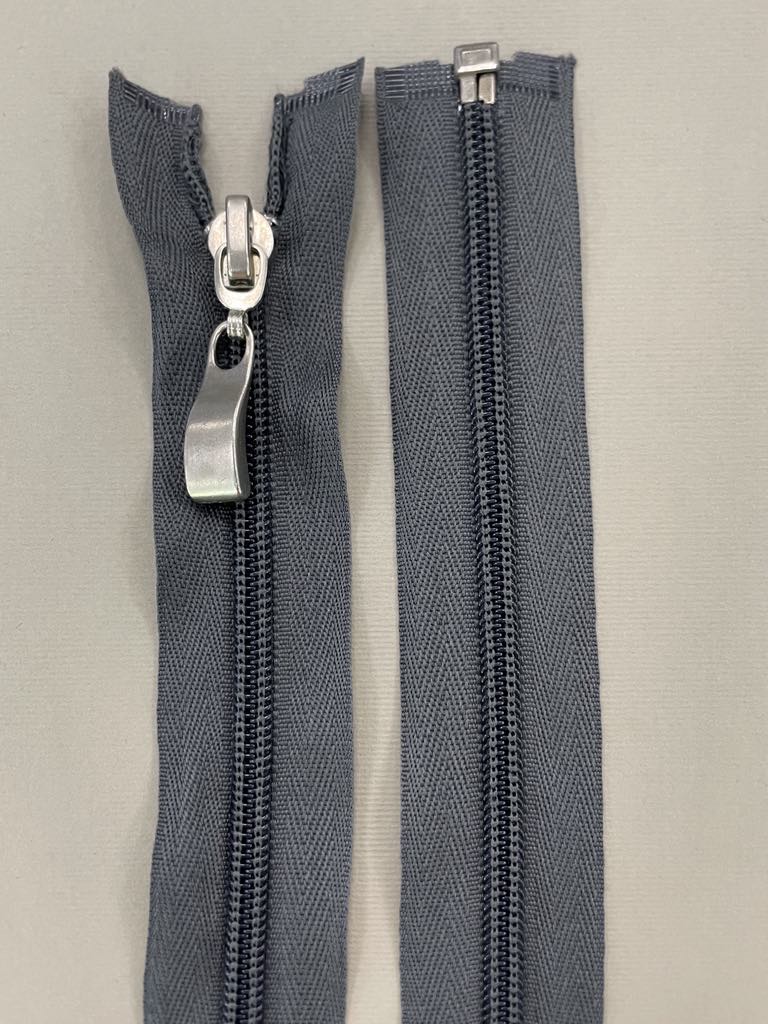 Spiralinis užtrauktukas "Pilkas", 60 cm — siuvimo užtrauktukai | Trys Pelėdos