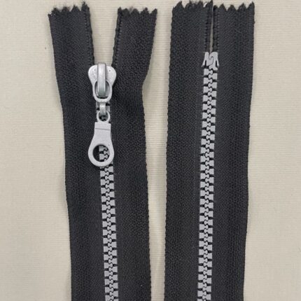 Užtrauktukas "Juodas/pilka", 16 cm — siuvimo užtrauktukai | Trys Pelėdos